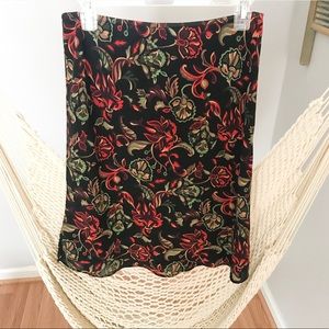New York & Company Floral Midi Skirt